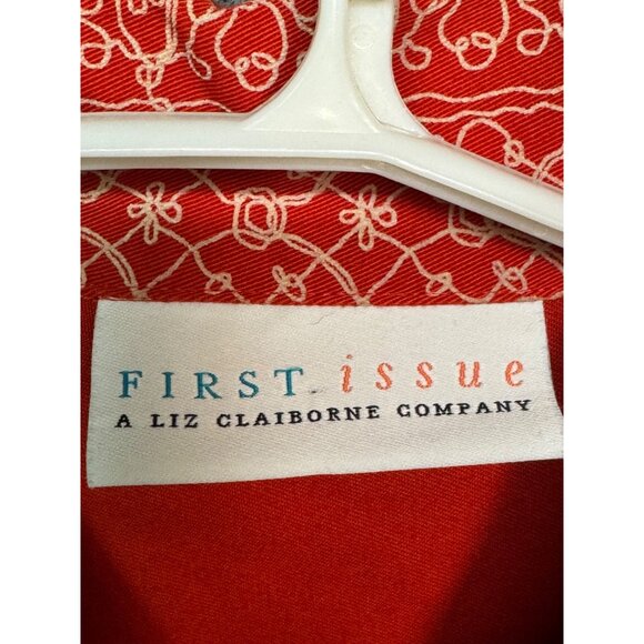 Liz Claiborne First Issue Jacket Women's XL Red Geometric Patterned Jacket - Picture 4 of 16